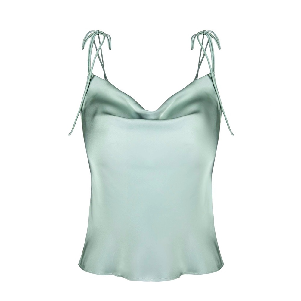 Courtney Green Cowl Neck Tank Top